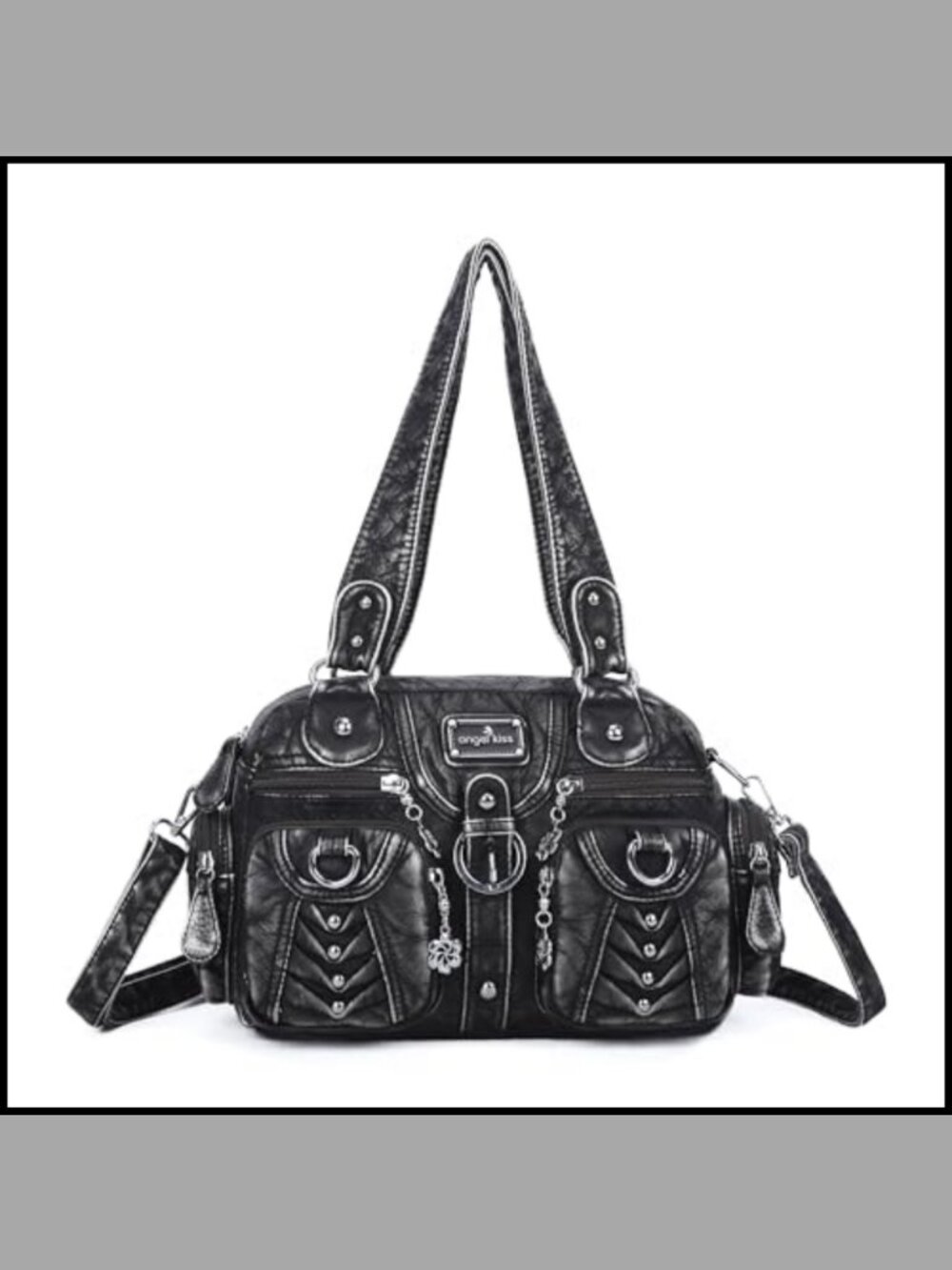 Soft Vegan Leather Hobo Crossbody Shoulder Bag Multipocket Purse
